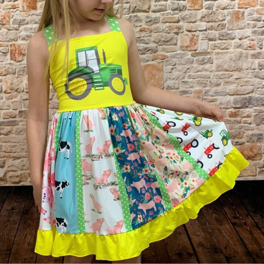 NEW Boutique Girl’s Farm Animals Summer Dress size 12/18 Months - Picture 2 of 10